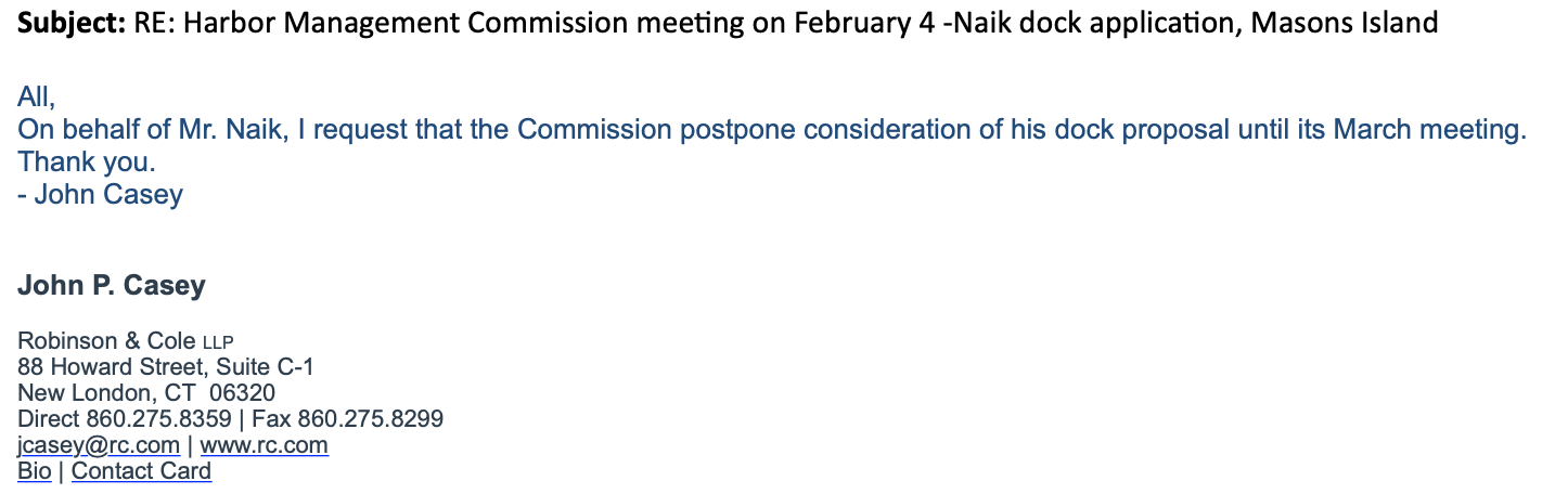 John Casey attorney asks Mystic CT Commission to delay hearing